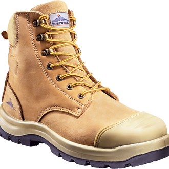 BUNBURY  ELITE SAFETY BOOT - HIGH  SIDES, NON SLIP TOUGH AND COMFORTABLE